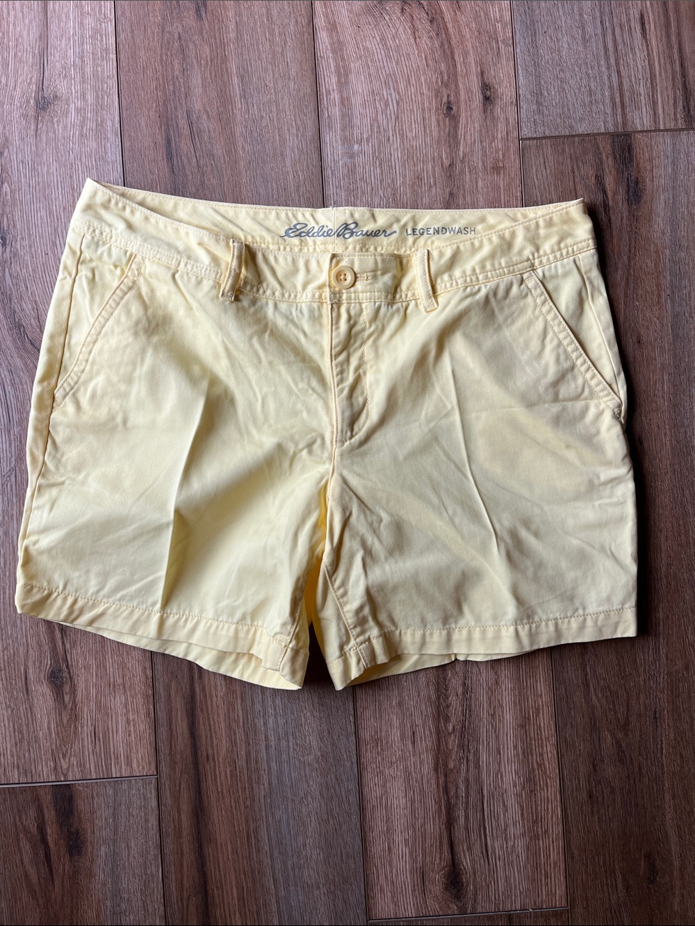 Eddie Bauer Women’s Light Yellow Cotton Bermuda Shorts